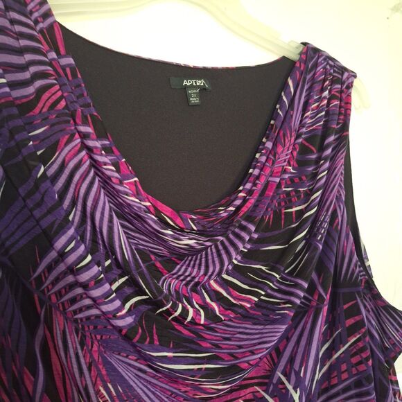 Apt 9 Women's Plus Sized Blouse Drapey Neckline Sleeveless Office Core 2X - Picture 3 of 9